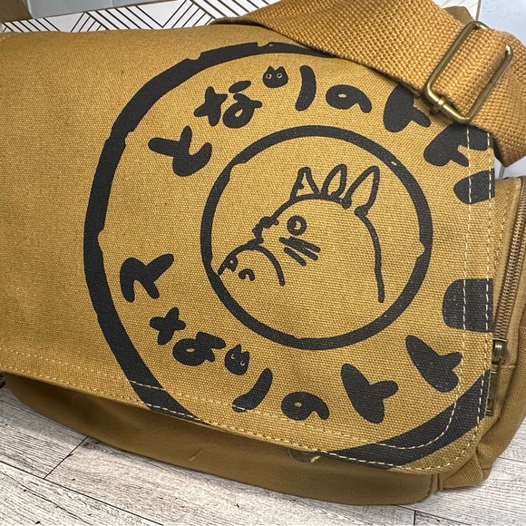 My Neighbor Totoro Khaki Crossbody Messenger Tote Bag Purse Studio Ghibli - Picture 5 of 8